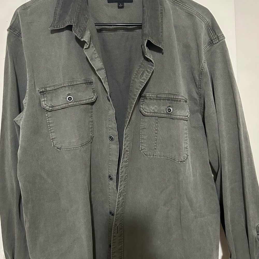 Lucky Brand Corduroy Collar Long Sleeve Utility Shirt